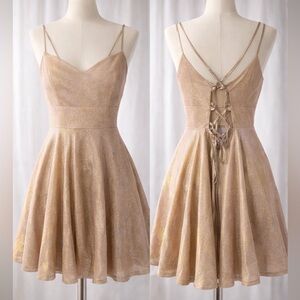 Urban Heritage Shimmering Gold Mini Dress